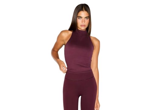 Nike x SKIMS Women's Matte Mock Neck Racer Tank Currant