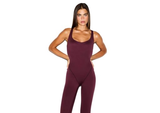 Nike x SKIMS Women's Matte Racer Long Onesie Currant