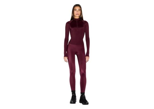 Nike x SKIMS Women's Shine Long Sleeve Half Zip Top Currant