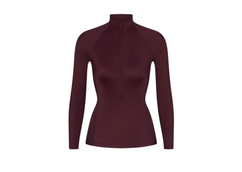 Nike x SKIMS Women's Shine Long Sleeve Half Zip Top Currant