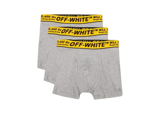 OFF-WHITE Classic Industrial Tripack Boxers Melange Grey