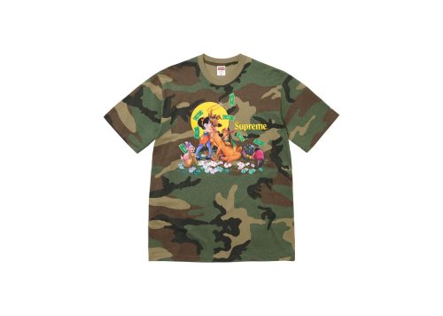 Supreme All Dogs Go To Heaven Tee Woodland Camo