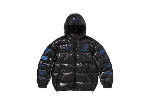 Supreme Fox Racing Shiny Down Puffer Jacket Black