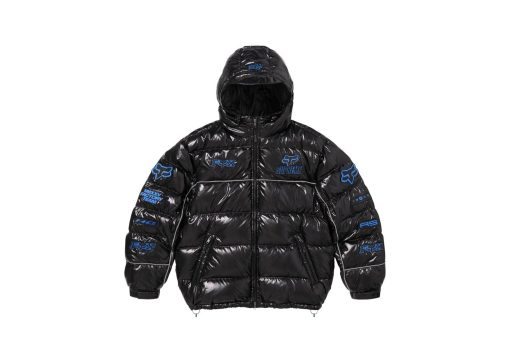 Supreme Fox Racing Shiny Down Puffer Jacket Black
