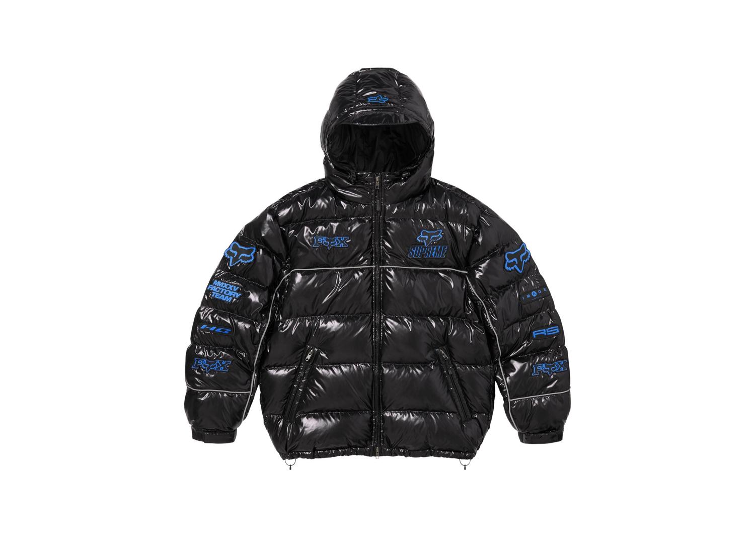 Supreme Fox Racing Shiny Down Puffer Jacket Black