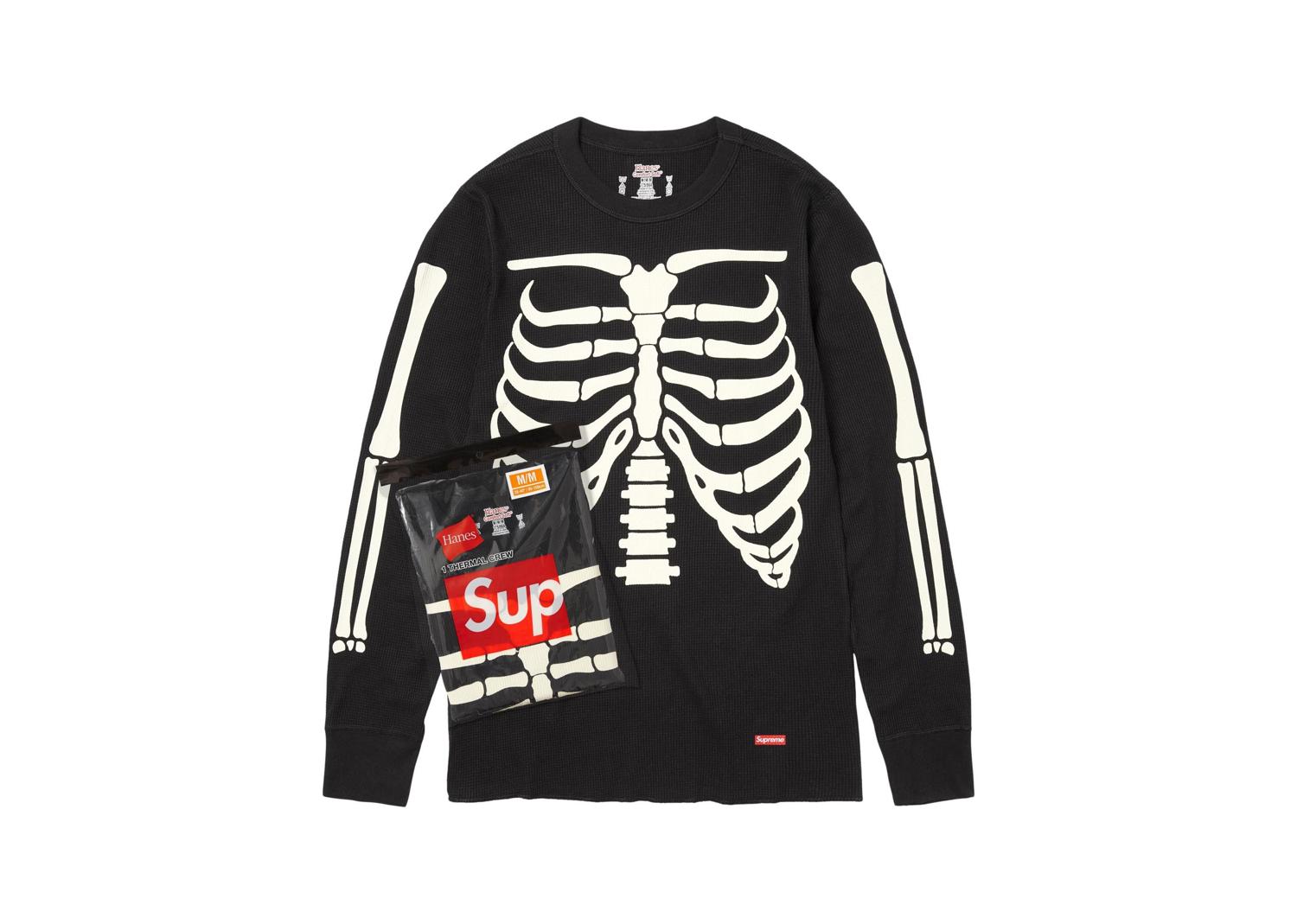 Supreme Hanes Bones Thermal Crew FW25 Black