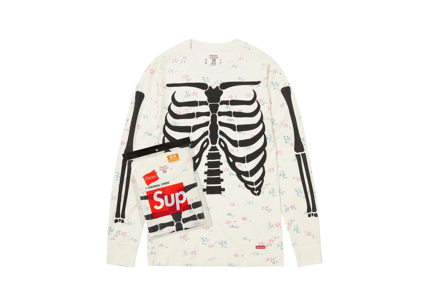 Supreme Hanes Bones Thermal Crew FW25 Floral