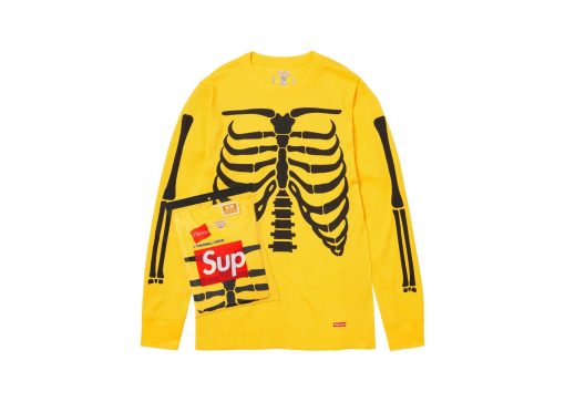 Supreme Hanes Bones Thermal Crew FW25 Yellow
