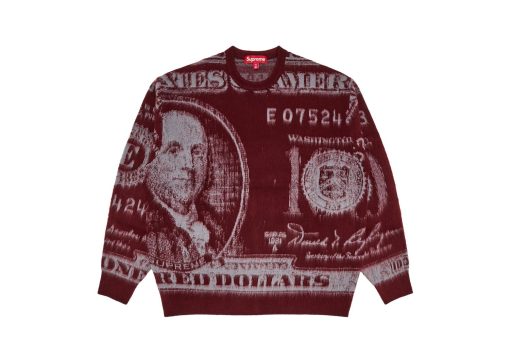 Supreme Money Sweater Burgundy