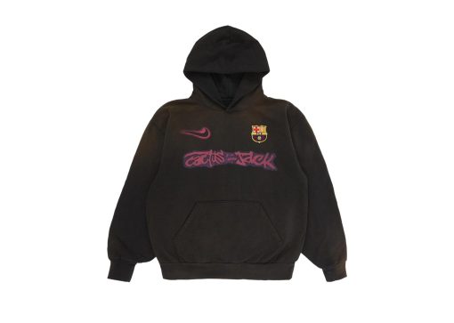 Travis Scott x Nike x FC Barcelona Spray Logo Hoodie Black