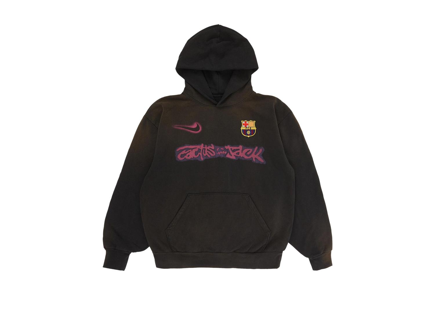 Travis Scott x Nike x FC Barcelona Spray Logo Hoodie Black