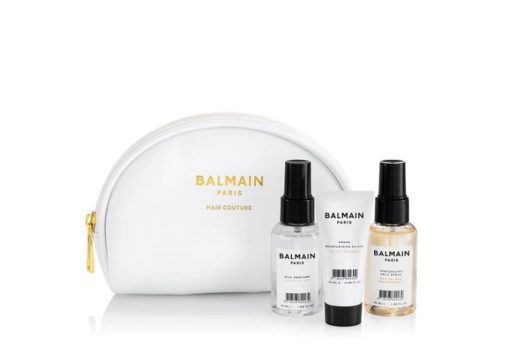 White Cosmetic Styling Bag (Silk Perfume, Argan Moisturizing Elixir, Texturizing Salt Spray)