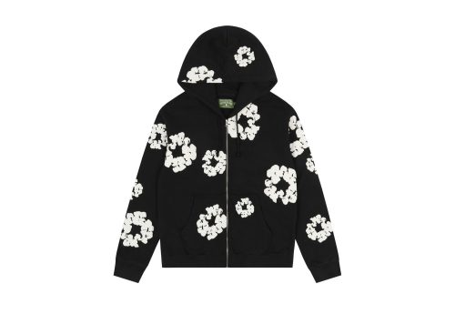 Denim Tears Cotton Wreath Zip Hoodie Black