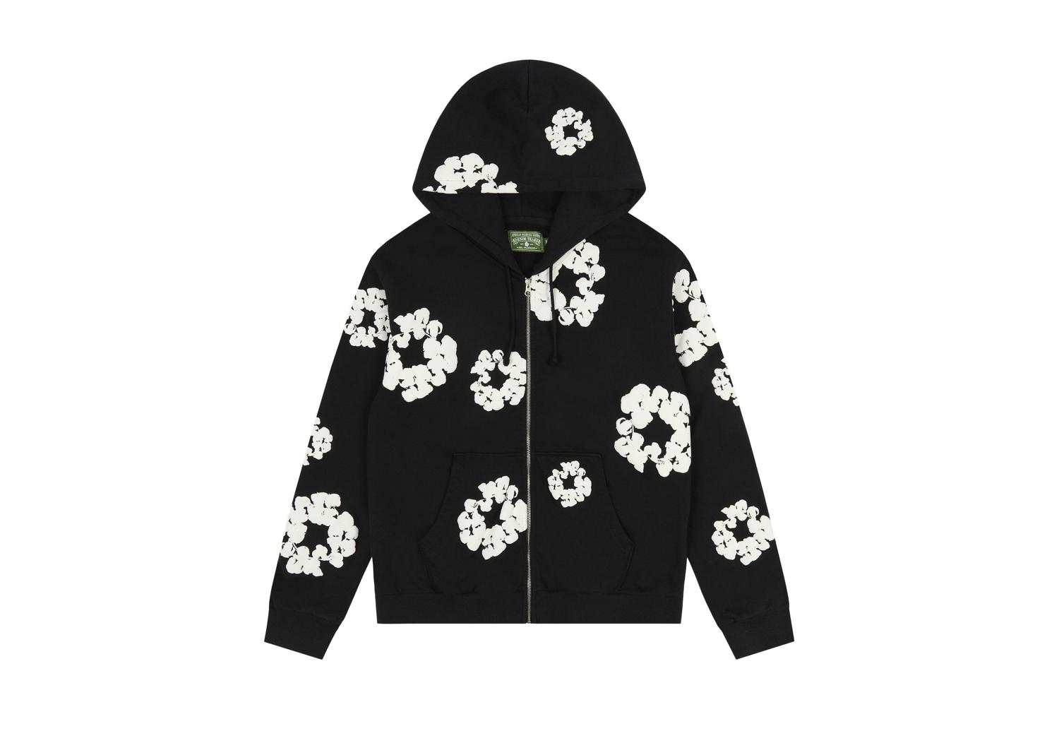 Denim Tears Cotton Wreath Zip Hoodie Black