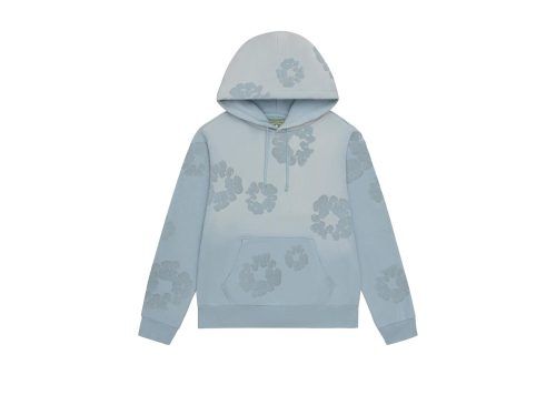 Denim Tears Faded Mono Cotton Wreath Hoodie Light Blue
