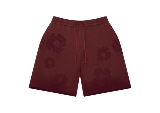 Denim Tears Faded Mono Cotton Wreath Sweatshorts Beet Root