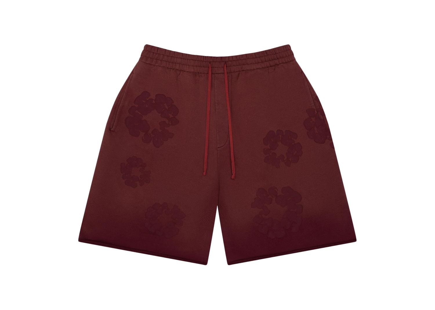 Denim Tears Faded Mono Cotton Wreath Sweatshorts Beet Root