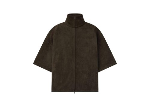 Fear of God Essentials Suede Fleece High Neck 34 Sleeve Jacket Brown
