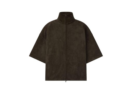 Fear of God Essentials Suede Fleece High Neck 34 Sleeve Jacket Brown