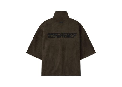 Fear of God Essentials Suede Fleece High Neck 34 Sleeve Jacket Brown