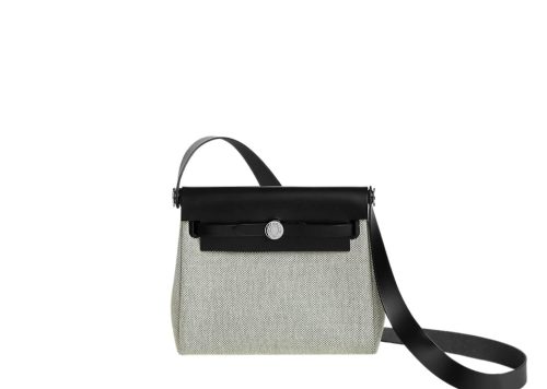 Hermès Herbag Zip 20 Bag Écru Vert Moyen Noir