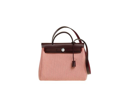 Hermès Herbag Zip 31 Ecru Orange Field Rouge Sellier