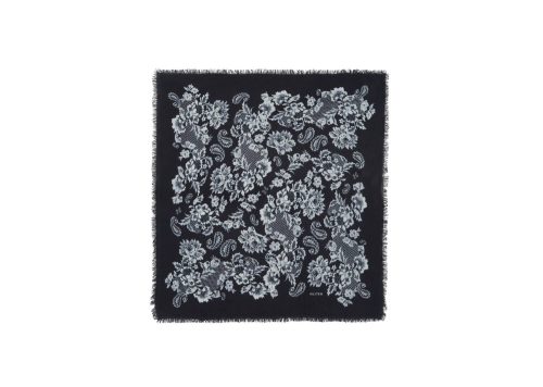 Kujten Large Bandana Hachiko Lace Noir  Blanc
