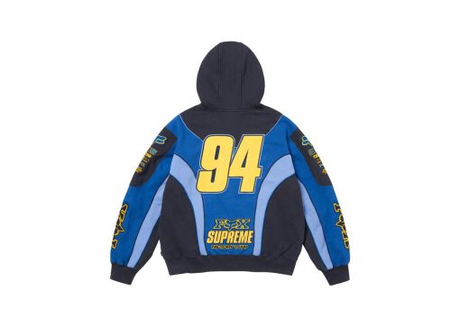 Supreme Fox Racing Zip Up Hooded Sweatshirt Blue