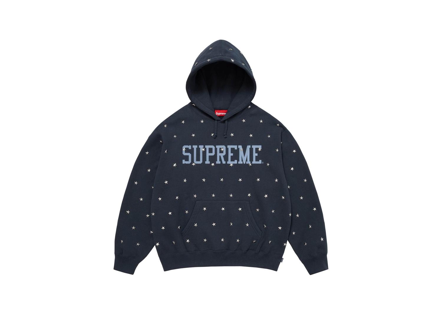 Supreme Stars Studded Hooded Sweatshirt Navy