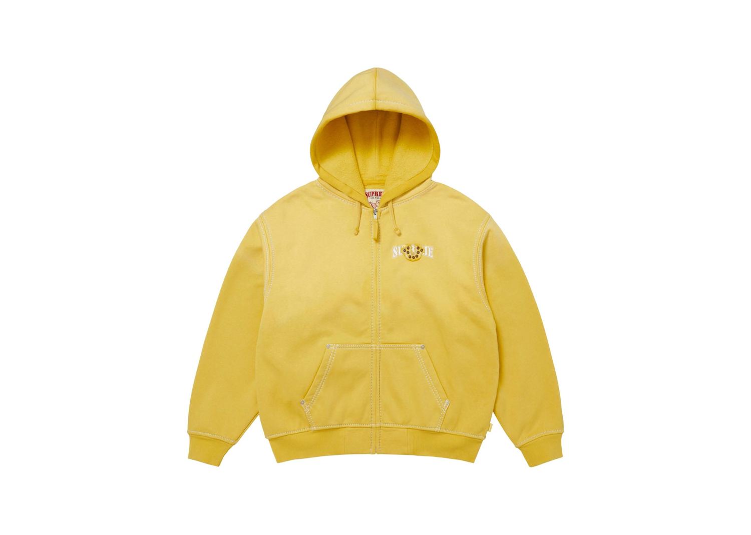Supreme True Religion Zip Up Hooded Sweatshirt Yellow