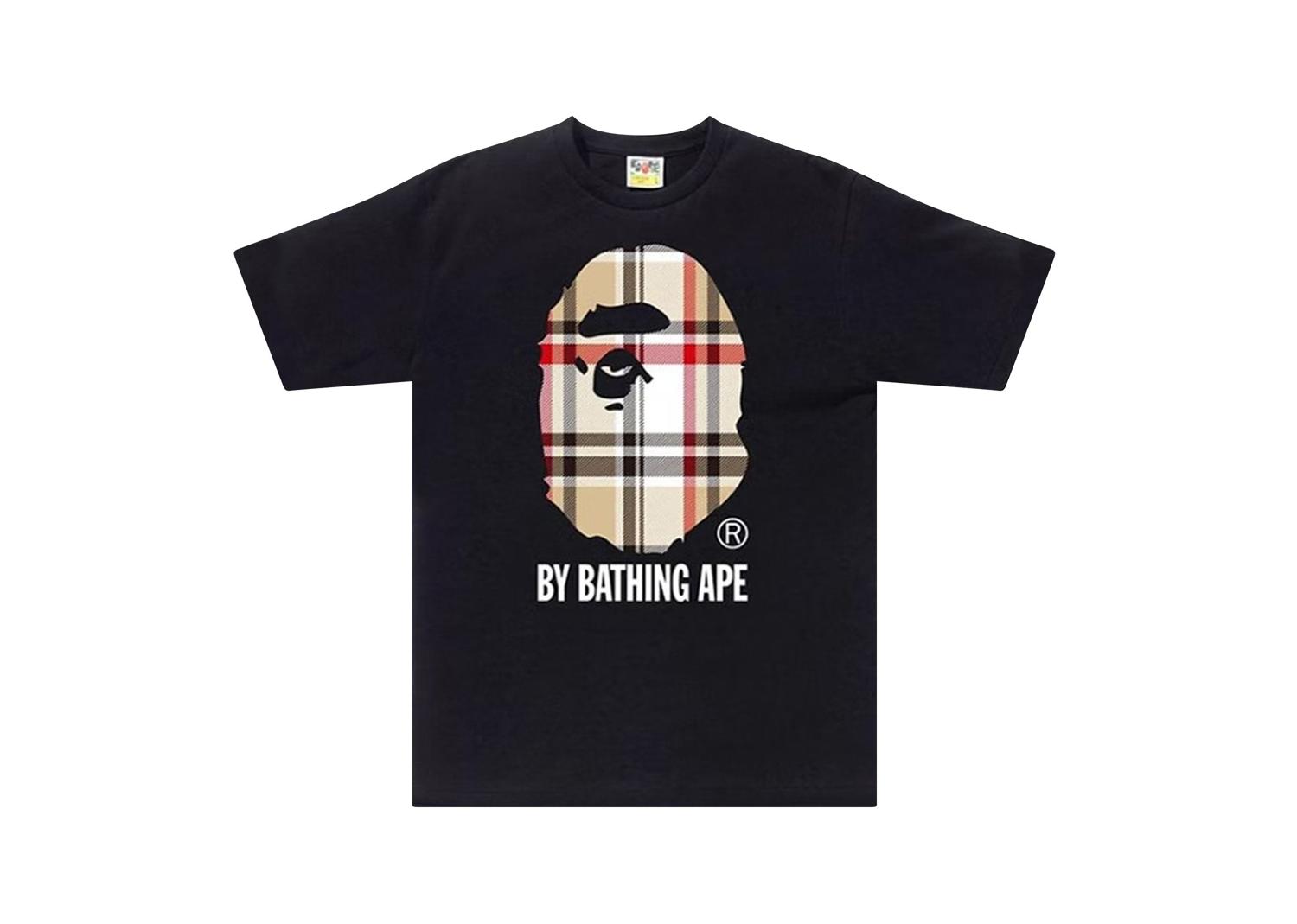 BAPE A Bathing Ape Check by Bathing Tee BlackBeige