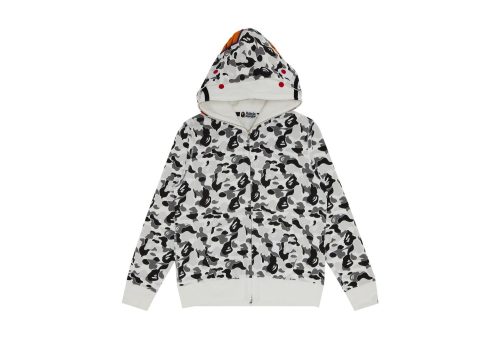 BAPE ABC Camo Double Shark Full Zip Hoodie Grey