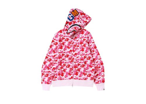 BAPE ABC Camo Shark Full Zip Hoodie Pink