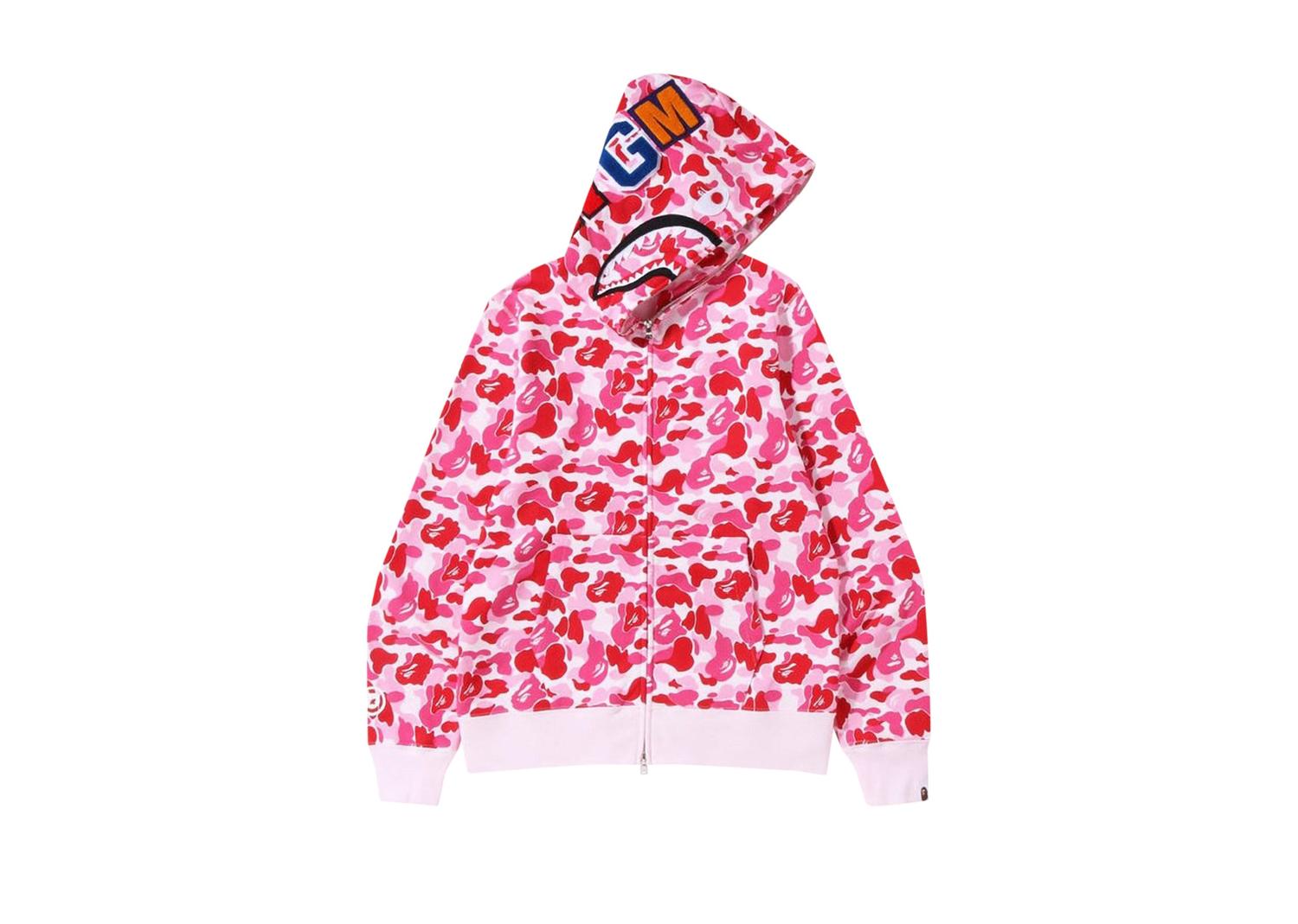 BAPE ABC Camo Shark Full Zip Hoodie Pink
