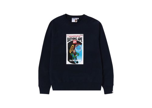 BAPE Bathing Ape Relaxed Fit 21st Century Crewneck Navy