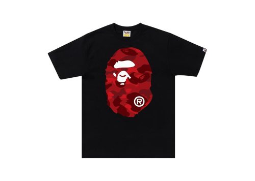 BAPE Color Camo Big Ape Head Tee BlackRed