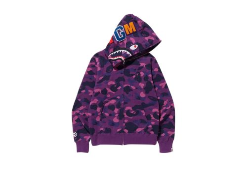 BAPE Color Camo Shark Full Zip Hoodie Purple