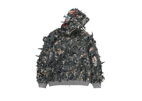 BAPE Laser Cut Cropped Shark Full Zip Hoodie Tree Edge Camo