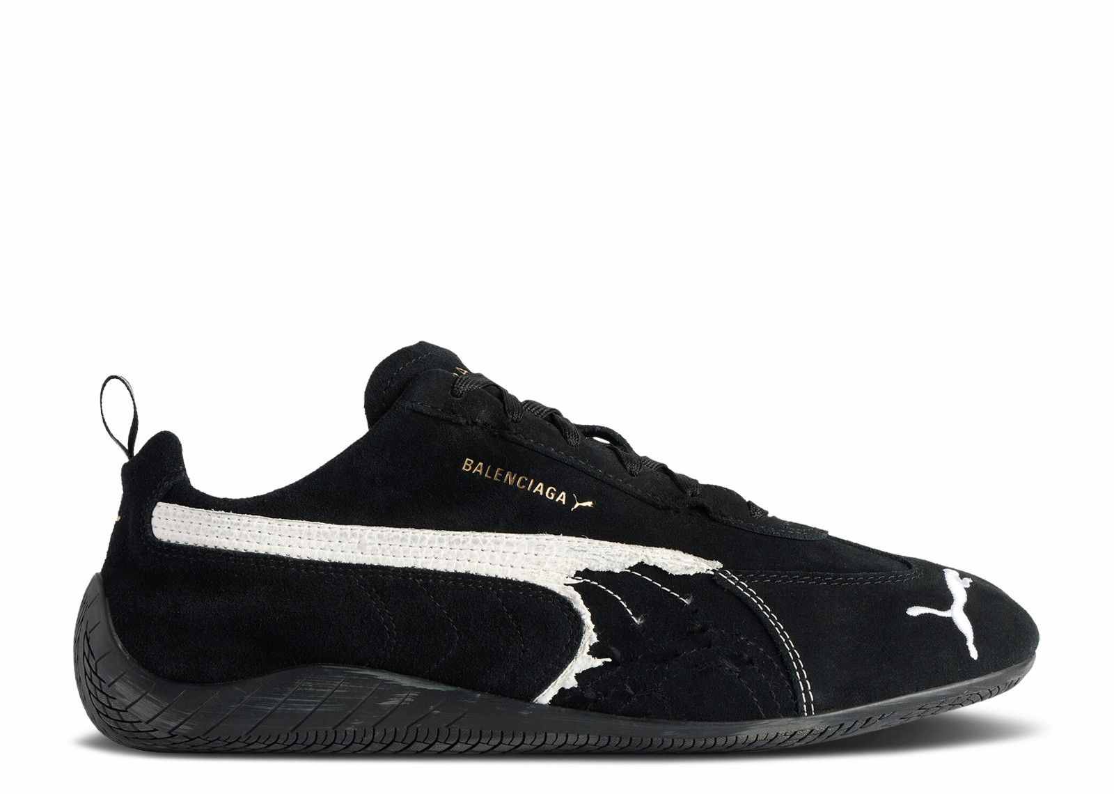 Balenciaga x Puma Speedcat Suede Distressed Black White 847146