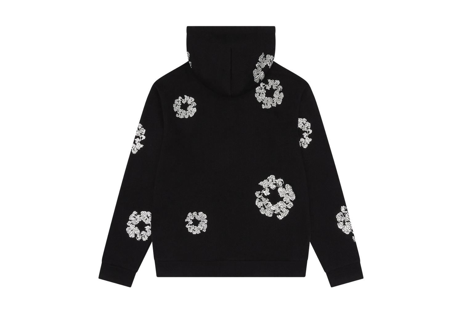 Denim Tears Cashmere Swarovski Cotton Wreath Zip Hoodie Black
