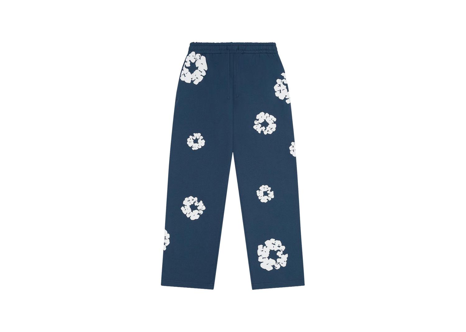 Denim Tears Cotton Wreath Baggy Sweatpants Navy