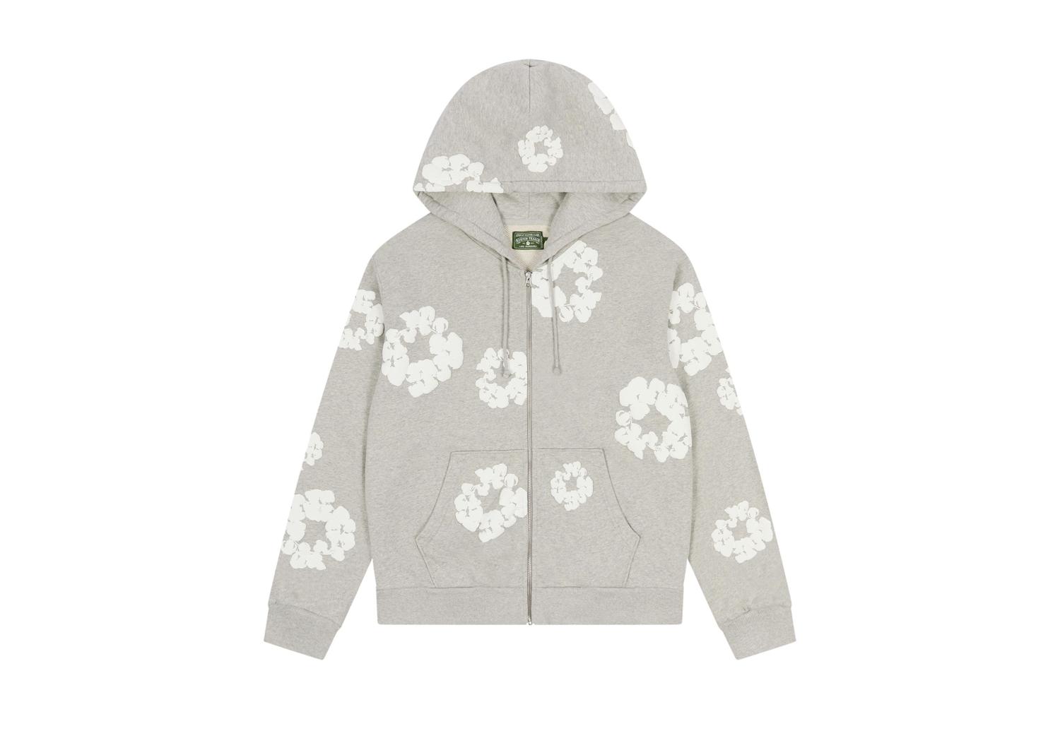 Denim Tears Cotton Wreath Zip Hoodie Grey