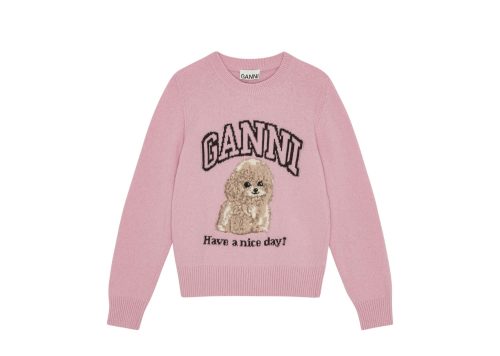 GANNI Pink Poodle Jumper Chalk Pink