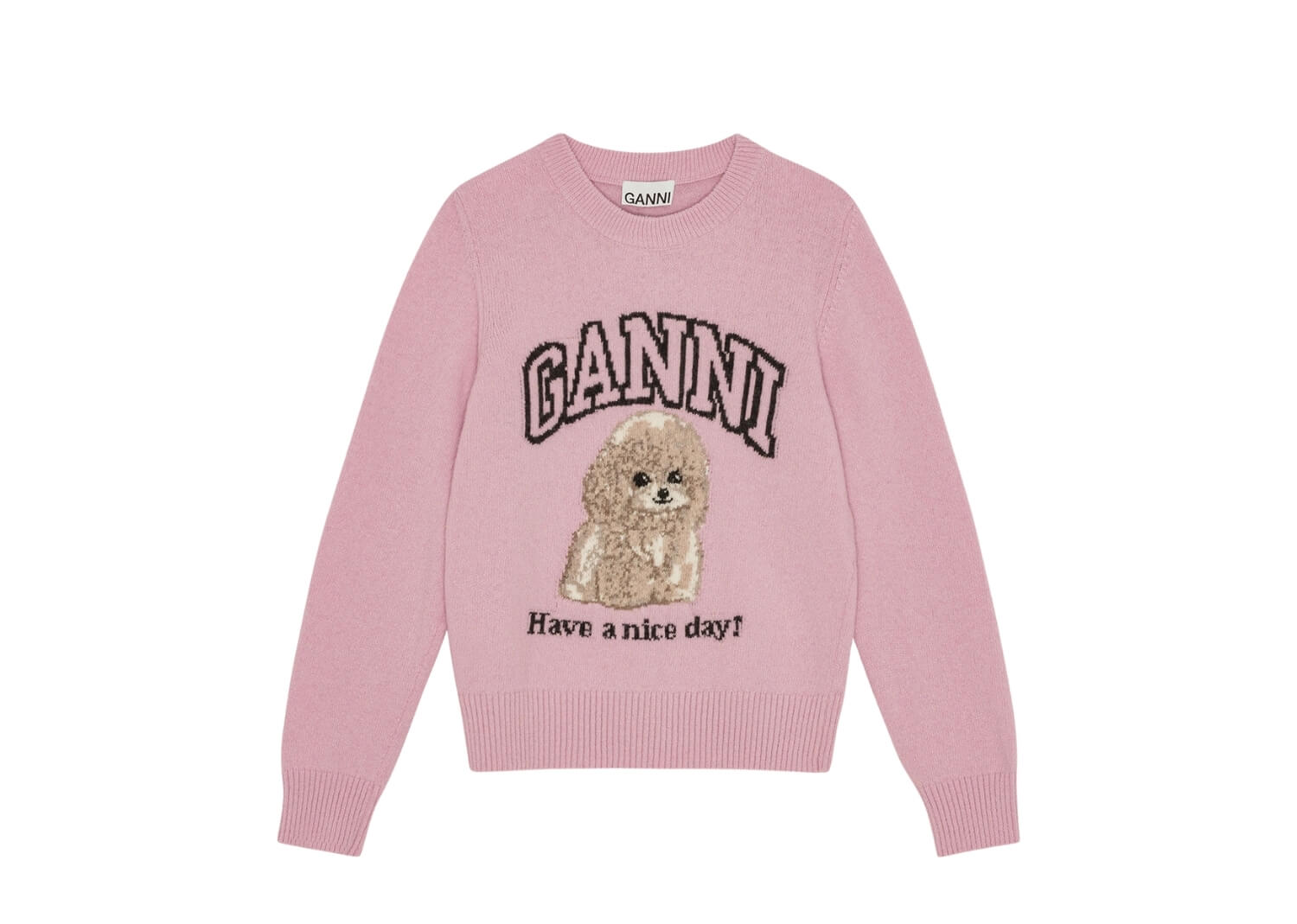 GANNI Pink Poodle Jumper Chalk Pink