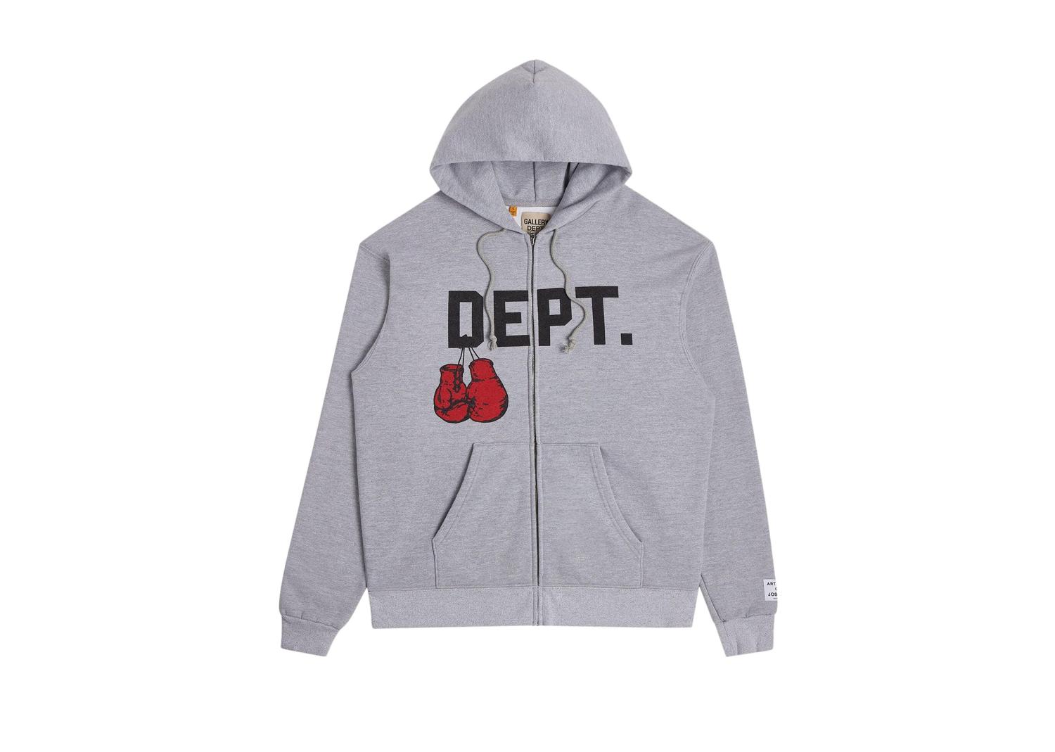 Gallery Dept. Boxing Merch Zip Hoodie Heather Grey