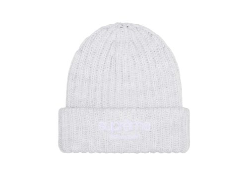 Supreme Chunky Rib Classic Logo Beanie White