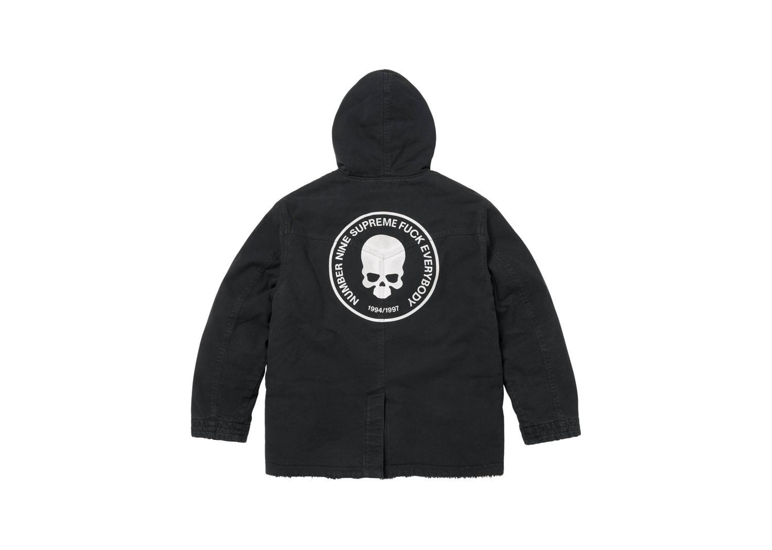 Supreme Number (N)ine Faux Shearling Hooded Coat Black | FW25J49