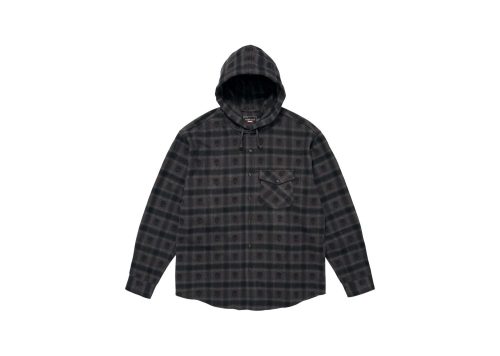 Supreme Number ine Hooded Flannel Shirt Black