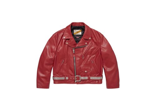 Supreme Number ine Schott Perfecto Leather Jacket Red