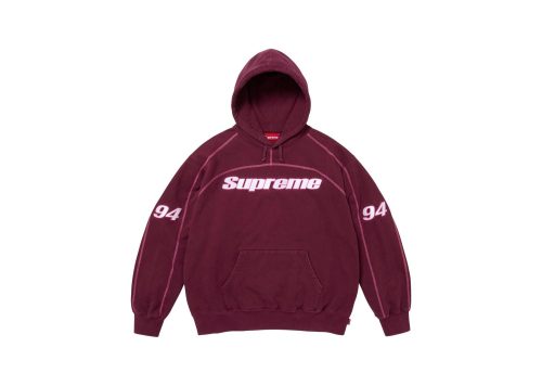 Supreme Overlock Hooded Sweatshirt Burgundy